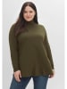 sheego Langarmshirt in dunkelkhaki