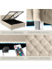 tectake Komfortbett mit LED-Leisten & Stauraum - Samtoptik mit Steppmuster