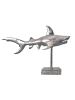 KADIMA DESIGN Dekofigur Hai Aluminium Silber Maritim 70 cm mit Sockel, Design in Silbern