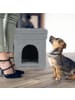 relaxdays Katzenhöhlen-Hocker in Grau - (B)38 x (H)42 x (T)38 cm