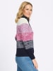 Sieh an! Troyer-Pullover in magenta-marine-gemustert