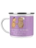 Mr. & Mrs. Panda Camping Emaille Tasse 2. Hochzeitstag Baumwollh... in Lavendeltraum