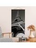 WALLART Stoffbild mit Posterleisten - Eiffelturm in Schwarz-Weiß