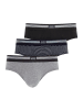 Jockey Slips Cotton Stretch 3 Stück in Grau/Schwarz