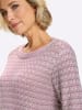 Sieh an! Rundhals-Pullover in mauve-ecru-gemustert