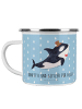Mr. & Mrs. Panda Trinkbecher Orca Zylinder mit Spruch in Blau Pastell