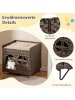 COSTWAY Katzenhaus aus PE-Rattan in Braun