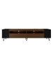 ABRIHOME Moderner TV-Schrank in Schwarz und Holzoptik – 180 x 36 x 43 cm