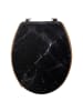 5five Simply Smart WC-Sitz LEA, Marmor-Optik in Schwarz, (B) 42,5 x (H) 5,3 x (L) 36 cm
