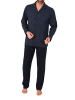 NORMANN Langarm Schlafanzug Pyjama zum durchknöpfen 125 101 90 512 in navy