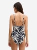 Marc O'Polo Badeanzug Abstract Floral in black/white cotton print