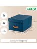 Leitz Archivbox Puro Mittel mit Deckel nachtblau 2 Stück