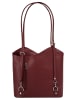 Cluty Shopper Rucksack Kombination echt Leder in dunkelrot
