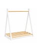 relaxdays Kinderkleiderständer in Natur/ Weiß - (B)112 x (H)111,5 x (T)48 cm