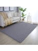 KADIMA DESIGN Teppich Waschbar Hochflor Uni Polyester Wohnzimmer in Grau