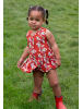 Little Green Radicals Ruffle Romper in Red