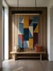KADIMA DESIGN Teppich Wolle Handgetuftet HALLEIN Geometrisch Wohnzimmer Modern in Multicolor