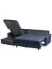 Beliani Ecksofa FLAKK in Blau/Braun - (W) 232 x (H) 90 x (L) 147 cm