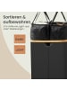 SONGMICS Wäschebox Roxanne in Schwarz-Beige - (B)38.5 x (H)75 x (T)52 cm