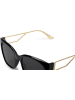 styleBREAKER Sonnenbrille in Schwarz-Gold / Grau getönt