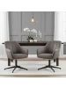 DUBI Möbel 2er-Set: Bürostuhl Mika-Elin in Taupe - (B)60 x (H)84 x  (T)65 cm