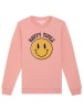 wat? Apparel Sweatshirt Happy times smiley emoji in Canyon Pink