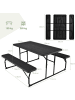 COSTWAY Picknicktisch Klappbar mit Bänken 136cm in Schwarz