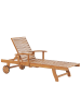 Beliani Gartenliege JAVA in Braun - (W) 64 x (H) 35 x (L) 196 cm