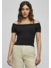 Urban Classics Urban Classics Damen Ladies Off Shoulder Rib Tee in black