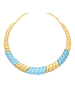 Luxenter Halskette mit 18-karätigem Gelbgold-Finish und blauem Harz – Rawil