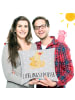 Mr. & Mrs. Panda Kissen Fuchs Mama mit Spruch in Grau Pastell