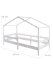 roba Kinder Hausbett, Holz lackiert, mit Rausfallschutz 90 x 200 cm - Weiß