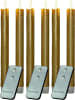 Novaliv Stabkerzen LED mit Timer GOLD 8 Stück indoor - 6 Stunden - ECHTWACHS 2 in Gold