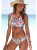 Venice Beach Bikini-Hose in weiß bedruckt