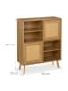relaxdays Sideboard in Natur - (B)80 x (H)97 x (T)29 cm