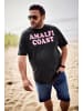Men Plus Kurzarm T-Shirt in schwarz