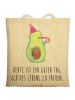 Mr. & Mrs. Panda Shopping Bag Avocado Feier mit Spruch in Gelb Pastell