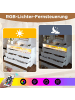 ABRIHOME Sideboard in Weiß mit LED Beleuchtung und 6 Schubladen 120x40x85 cm