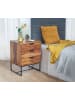 KADIMA DESIGN Nachttisch Massivholz / Metall 50x40x65 cm Nachtschrank