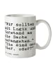 Mr. & Mrs. Panda Kaffeetasse "Wir sollten mit Logik... mit Spruch in Weiß