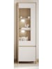 Furn.Design Vitrine in weiß und Eiche Vitrinenschrank skandinavisch 58 x 195 cm, Soft-Close