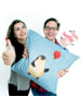 Mr. & Mrs. Panda Kissen Pinguin Luftballon ohne Spruch in Eisblau