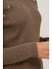 PULZ Jeans Strickpullover PZSARA - 50206244  Feinstrickpullover mit Knopf-Details in Braun
