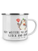 Mr. & Mrs. Panda Camping Emaille Tasse 40. Hochzeitstag Rubinhoc... in Transparent