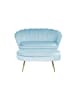 SalesFever Muschelsofa 2-Sitzer elegant Beine Chrom goldfarben und Samtbezug in Hellgrau