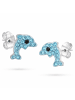 schmuck23 Ohrringe 925 Silber Delfin in Blau