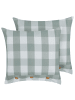 Beliani 2er-Set Dekokissen TAMNINE in Grün/Weiß