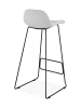 KADIMA DESIGN Barhocker Sitz 75 cm Metall Stoff | Modern Elegant in Grau-Schwarz