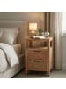 FineBuy Nachttisch in Braun / Akazie / 40x30x60