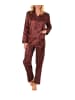 NORMANN Satin Pyjama Schlafanzug zum durchknöpfen - 41695 in anthrazit